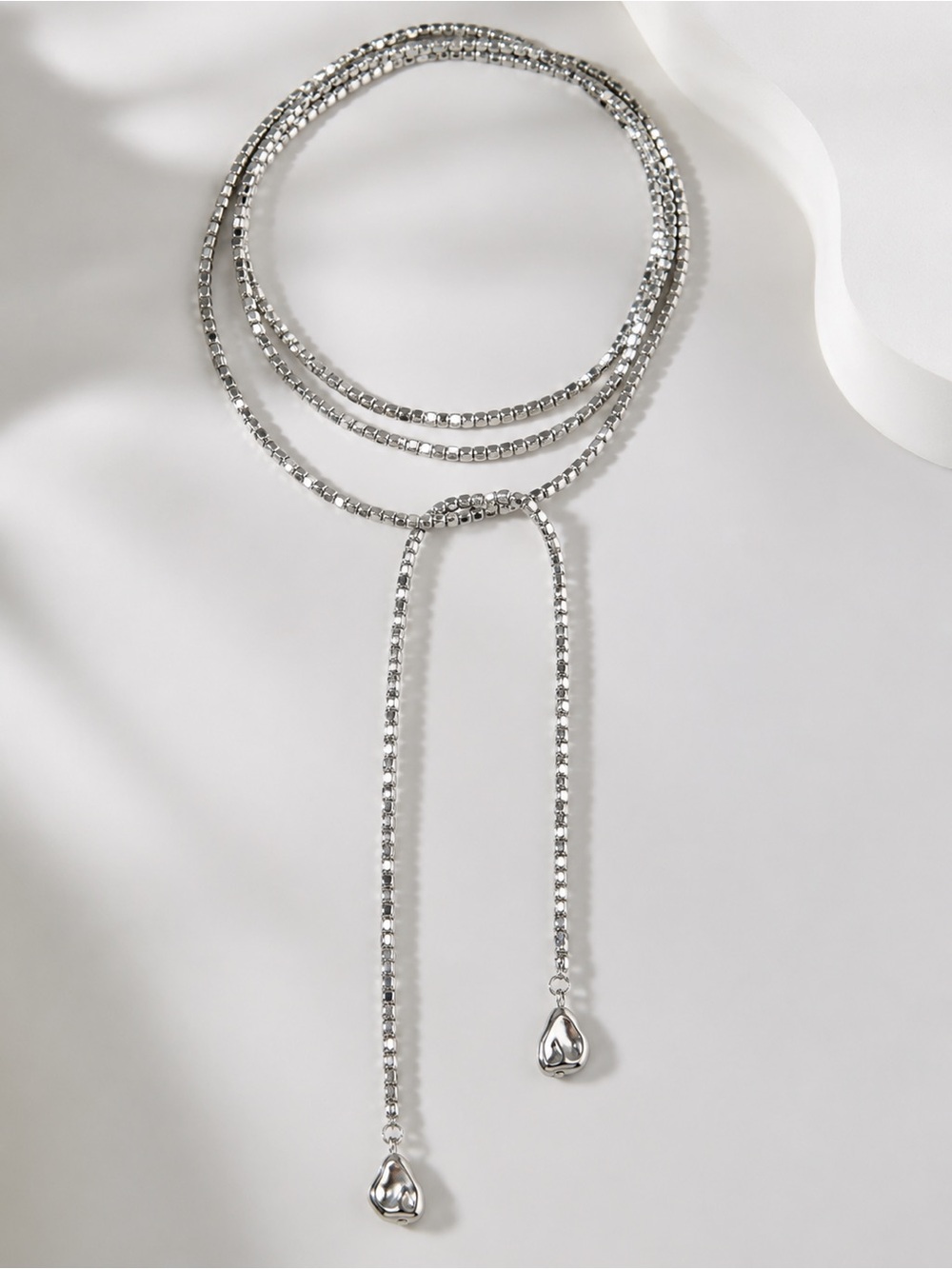 Sterling-Tone Silver Multi-Layer Lariat Necklace - Women - Picture 2 of 2